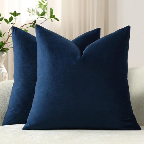 Midnight blue velvet throw - midnight,