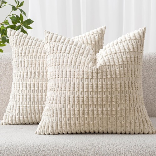 Cream white corduroy - white, throw