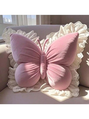 1pc velvet pink - velvet, butterfly